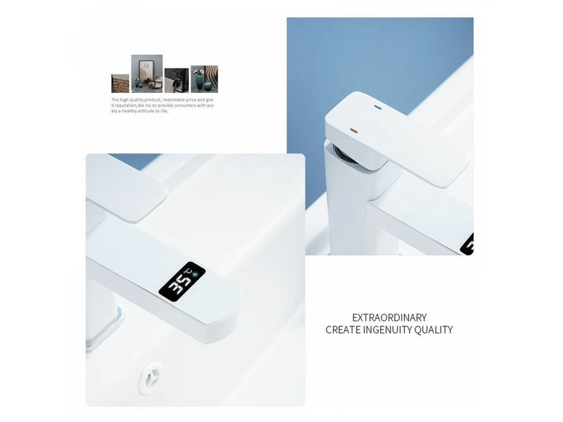 Robinet de lavabo à levier unique, robinet de salle de bain en laiton pur, aérateur, robinet de lavabo de salle de bain, chrome + blanc - Conforama D
