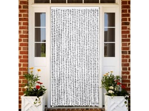 Rideau anti-mouches, moustiquaire gris clair et gris foncé 90x200 cm chenille cf43541