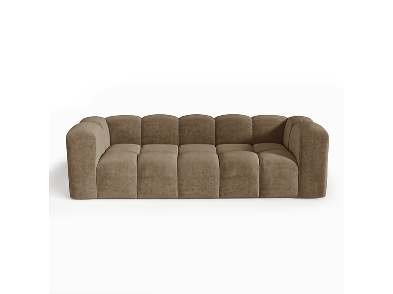  Canapé 3 places en tissu tramé toucher doux marron clark 1CLA3PTTMR - Conforama C