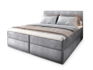 Lit avec rangement 160x200 cm <strong>MASSENO</strong> <strong></strong> coloris gris