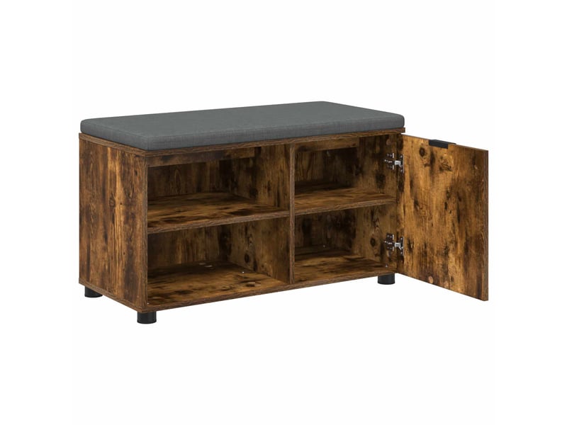  Banc d'entrée, banc interieur avec coussin chêne fumé 80x38x46 cm shl31008  - Conforama E