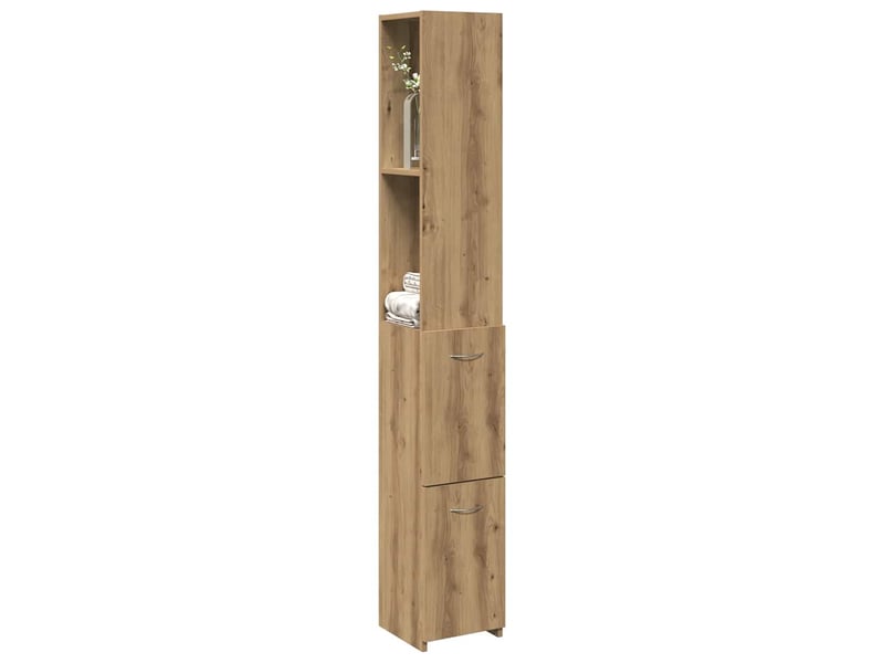 Armoire de salle de bain, meuble de rangement chêne artisanal 25x25x170 cm  - Conforama C