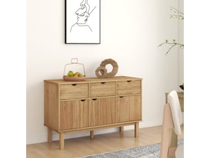 Buffet - bahut - meuble de rangement otta 114x43x73,5 cm bois massif de pin