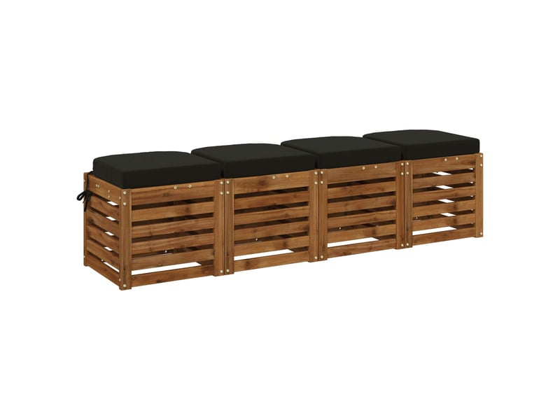  Lot de 4 coussins de siège, coussins d'assise soest 100 % polyester noir cf60791  - Conforama C