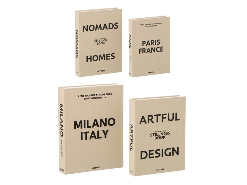  Lot de 4 boîtes livres jonas 33cm beige  - Conforama A