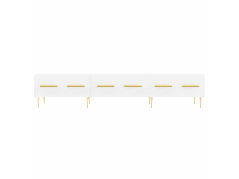  Meuble tv - banc tv - meuble de rangement blanc 150x36x30 cm bois d'ingénierie  - Conforama E