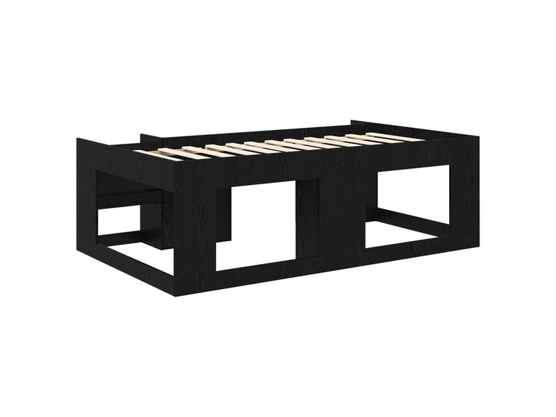  Cadre de lit pour enfants - lit jeune avec rangement chêne noir 80 x 200 cm  - Conforama E