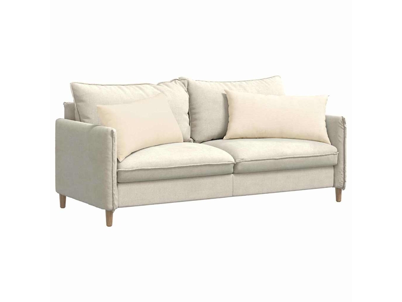  Lot de 2 coussins de canapé, coussins décoratifs crème 80 x 40 cm cf59054  - Conforama C