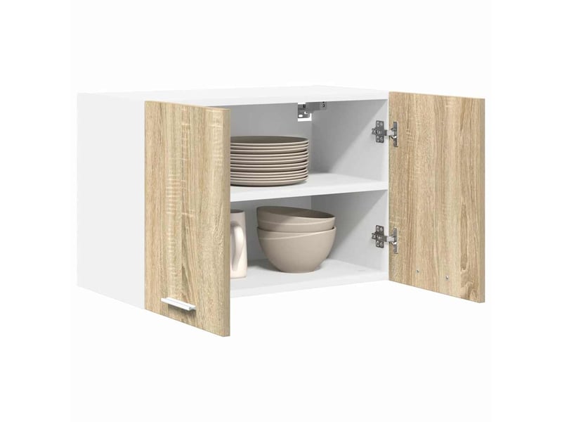  Armoire suspendue 2 pcs chêne sonoma et blanc bois d'ingénierie shl271  - Conforama C