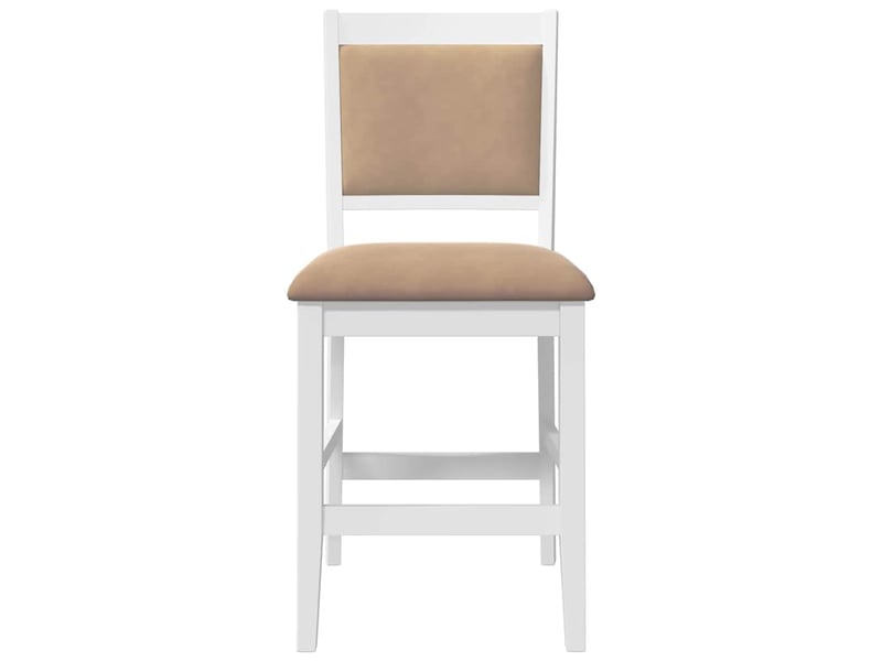  Lot de 2 tabouret de bar avec coussins en bois massif blanc et caoutchouc shl57718  - Conforama E