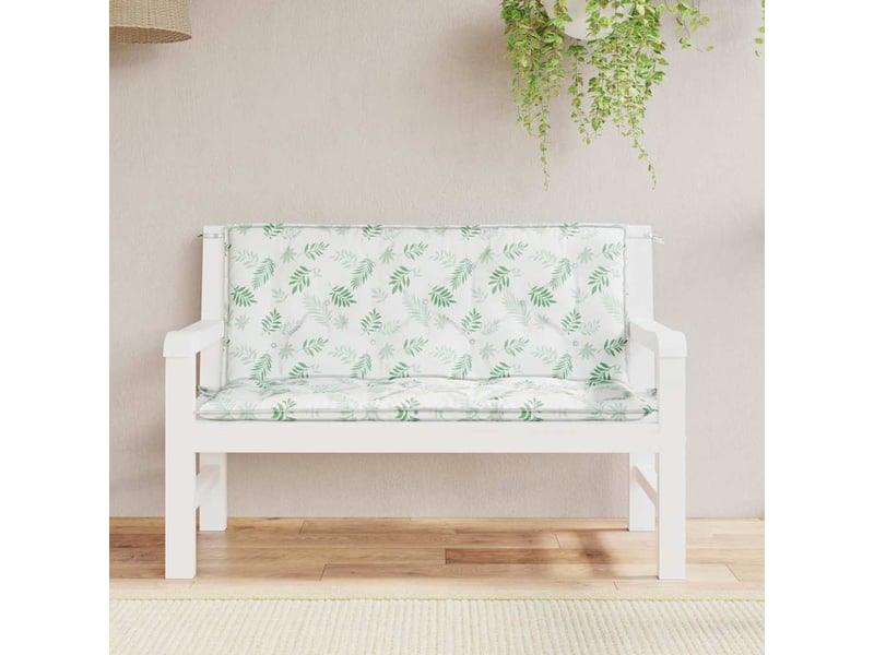  Lot de 2 coussins de banc de jardin, coussins d'assise motif de feuilles tissu cf58668  - Conforama C