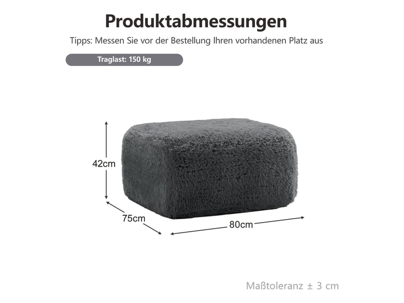  Tissu peluche ottoman aviana - gris SF20250918008 - Conforama D