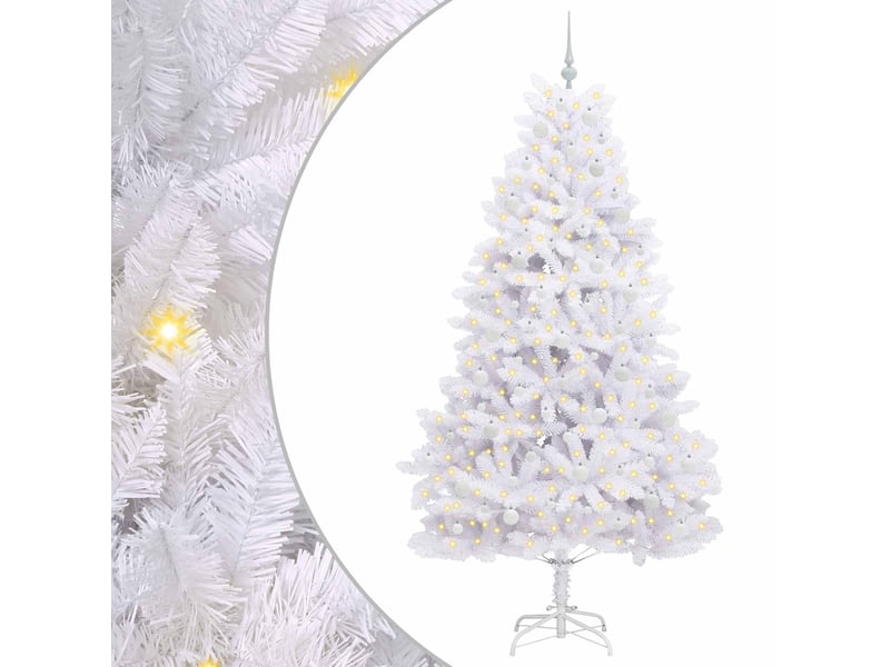  Sapin de noël - arbre de noël artificiel à branches articulées blanc 210 cm  - Conforama A