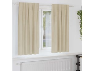 Lot de 2 rideaux, rideaux de fenêtre crème 140 x 175 cm velours cf44019