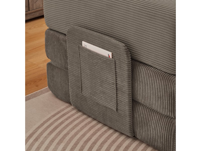  Canapé droit convertible en mousse taupe, 2 matelas de 17 cm, structure métallique IKSETERA TRADING LTD - Conforama E