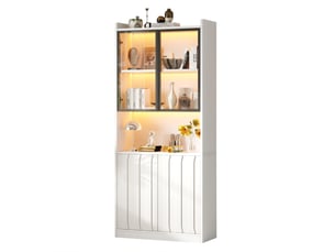 Vitrine coloris blanc 5 étagère(s) HAUSS SPOLE - 80 cmx200 cm