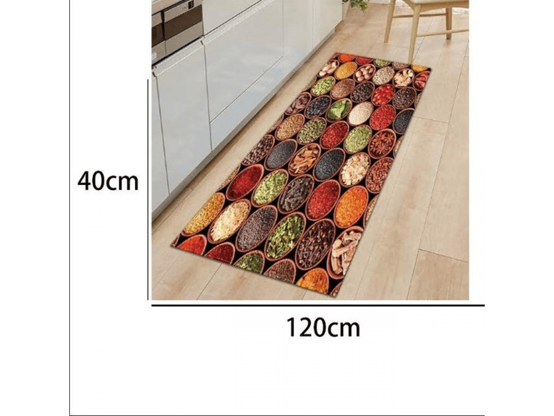  Tapis de cuisine série épices &amp; arts de la table antidérapant tapis cuisine devant evier antidérapant tapis de sol absorbant lavable 40 x 120cm  - Conforama B