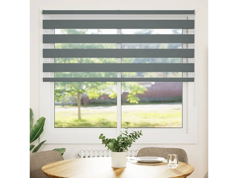  Store zèbre, store de fenêtre gris foncé largeur du tissu 160,9 cm polyester cf48590  - Conforama A