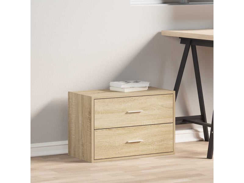 Armoire à tiroirs, commode avec 2 tiroirs chêne sonoma 60x31x40 cm bois ingénierie  - Conforama C