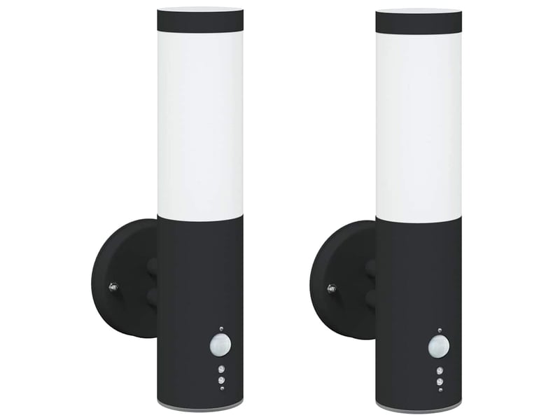  2 pièces applique murale extérieure noir 15x7,5x33 cm shl96174  - Conforama A