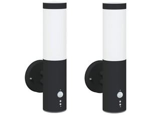 2 pièces applique murale extérieure noir 15x7,5x33 cm shl96174