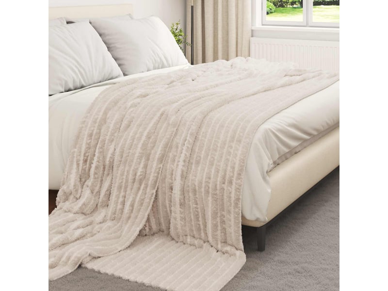 Couverture jetée de canapé 6 pcs beige 240x220 cm 8.76 kg polaire - Conforama C