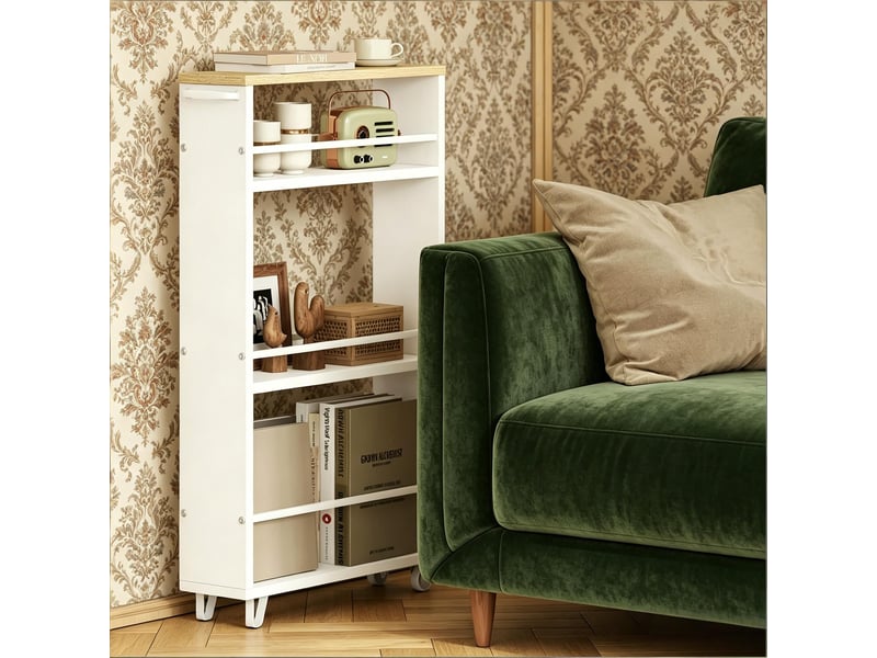 Desserte roulante de cuisine, grand chariot de rangement polyvalent, mobile, blanc - Conforama E