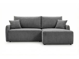 Canapé d'angle réversible convertible CASANOVA  3 places Velours côtelé Gris foncé