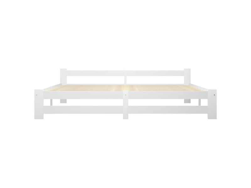  Lit double- lit adulte -  cadre de lit sans matelas blanc bois massif de pin 200x200 cm  - Conforama B