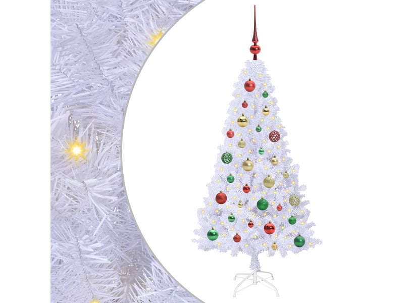 Sapin de noël artificiel, arbre de noël blanc 120 cm pvc et acier shl2715  - Conforama A