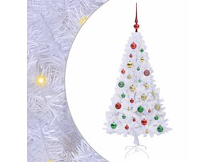 Sapin de noël artificiel, arbre de noël blanc 120 cm pvc et acier shl2715