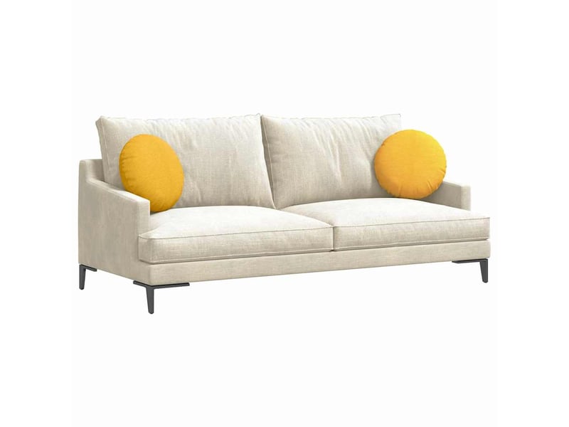  Lot de 2 coussins de siège, coussins décoratifs tissu en velours côtelé jaune clair cf59806  - Conforama C