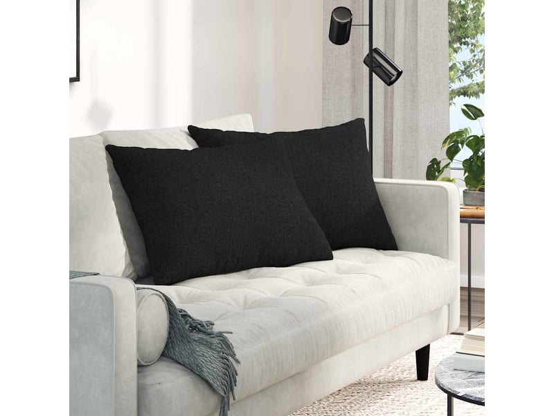  Lot de 2 coussins de canapé, coussins décoratifs tissu noir 70 x 50 cm cf58923  - Conforama B