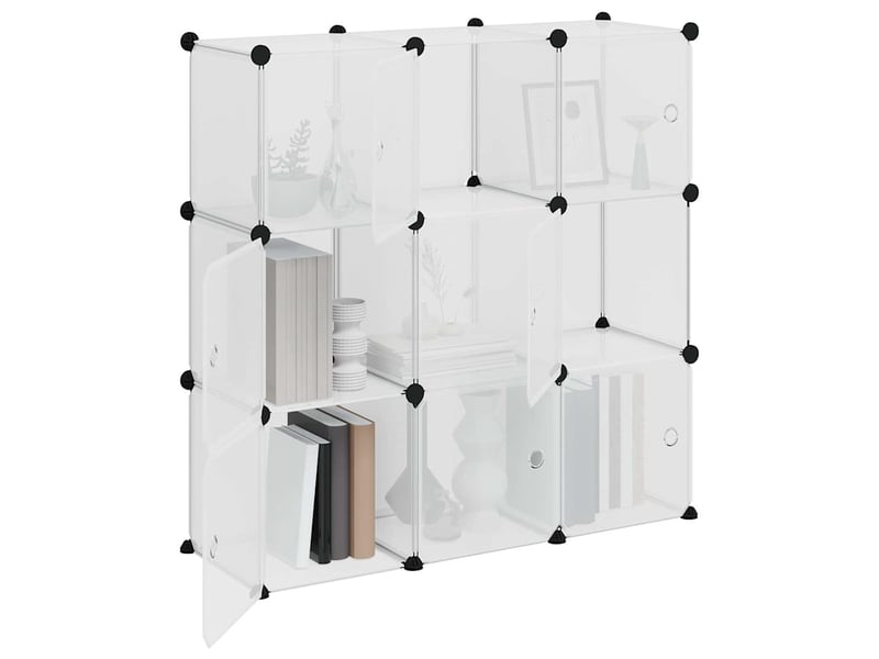 Organiseur de rangement en cube avec 9 cubes et portes en pp transparent - Conforama D
