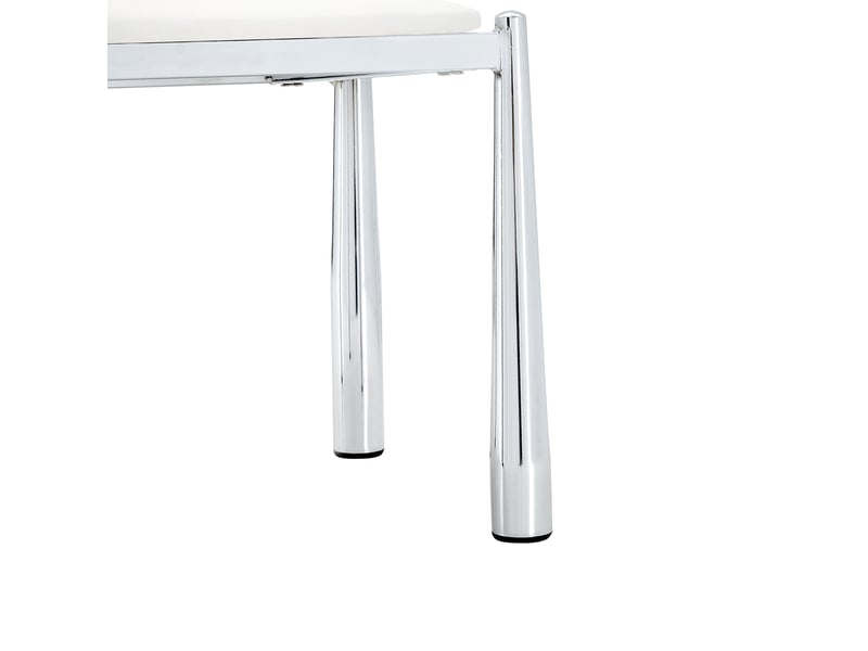  Lot de 2 chaises de salle à manger modernes blanches avec dossier semi-circulaire, revêtement en polyuréthane, pieds en métal  - Conforama E