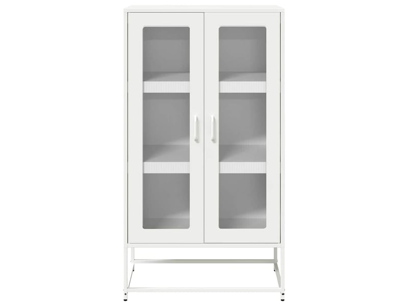 Buffet haut - bahut - meuble de rangement blanc 68x39x123 cm acier - Conforama E