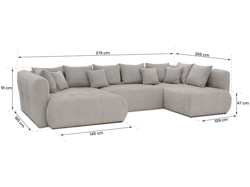  Canapé d'angle beige fixe 5 places  - Conforama H