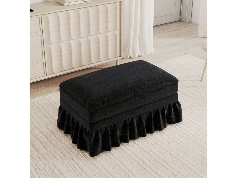  Tabouret en chenille - noir - chenille douce et épaisse - dimensions 90x56,5x49 cm - poids 13 kg  - Conforama E