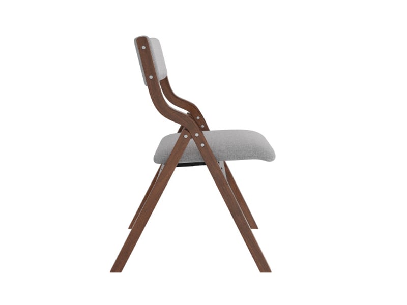 4 chaises pliantes en bois massif, confortables et empilables, lin gris, style moderne - salle à manger, salon, café - Conforama D