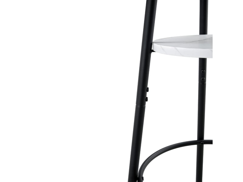  Table de bar avec étagère de rangement pour cuisine en mdf et métal 60×60×89 cm blanc  - Conforama D