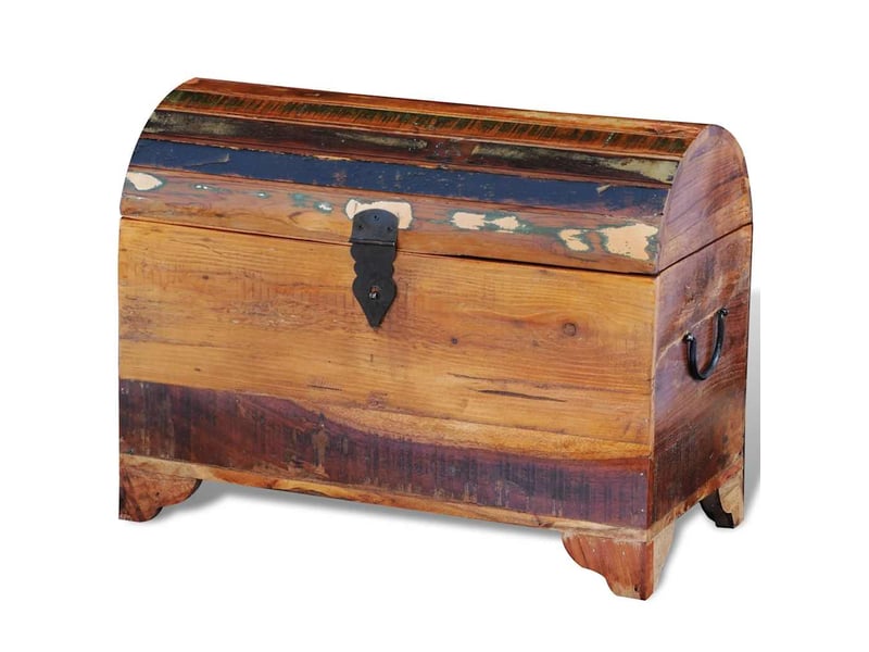  Coffre de rangement, boîte de rangement de rangement bois de récupération massif shl50440  - Conforama D