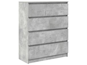 Buffet - bahut - meuble de rangement gris béton 80x35x99 cm bois d'ingénierie