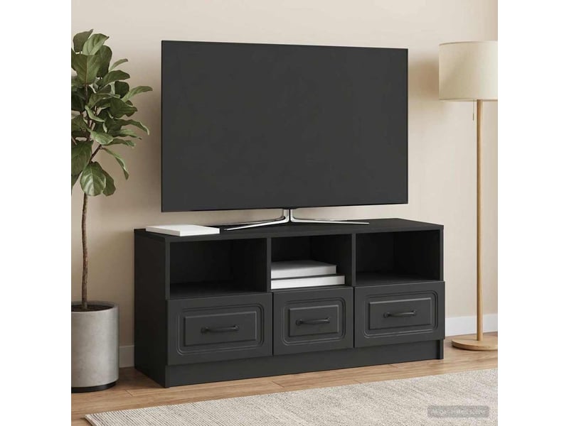  Meuble tv - banc tv - meuble de rangement avec tiroir noir 102 x 34,5 x 47 cm bois d'ingénierie  - Conforama B