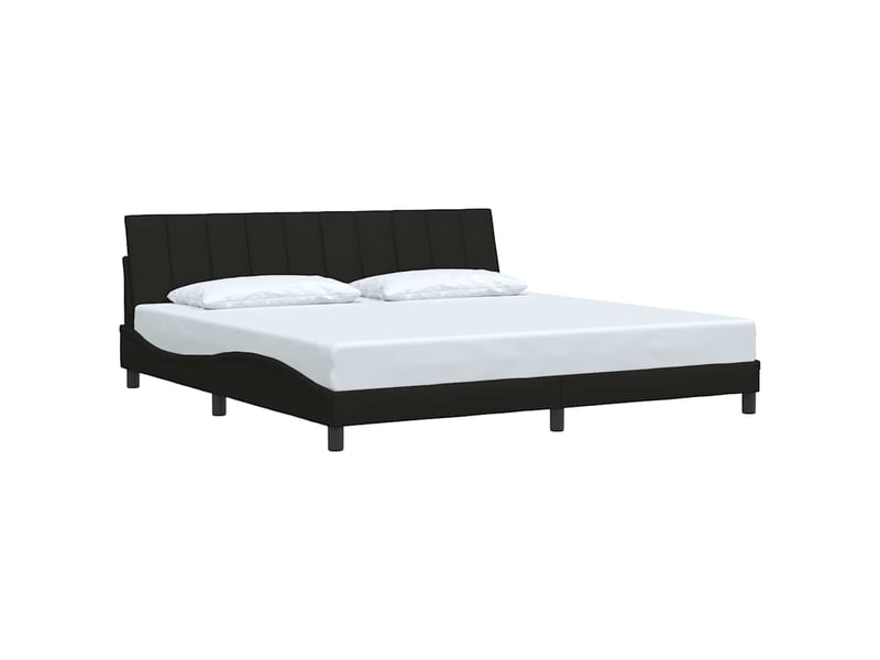  Lit double- lit adulte -  cadre de lit sans matelas hanko noir 200x200 cm tissu  - Conforama B