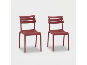 Lot de 2 chaises empilables intérieur et extérieur punat - rouge