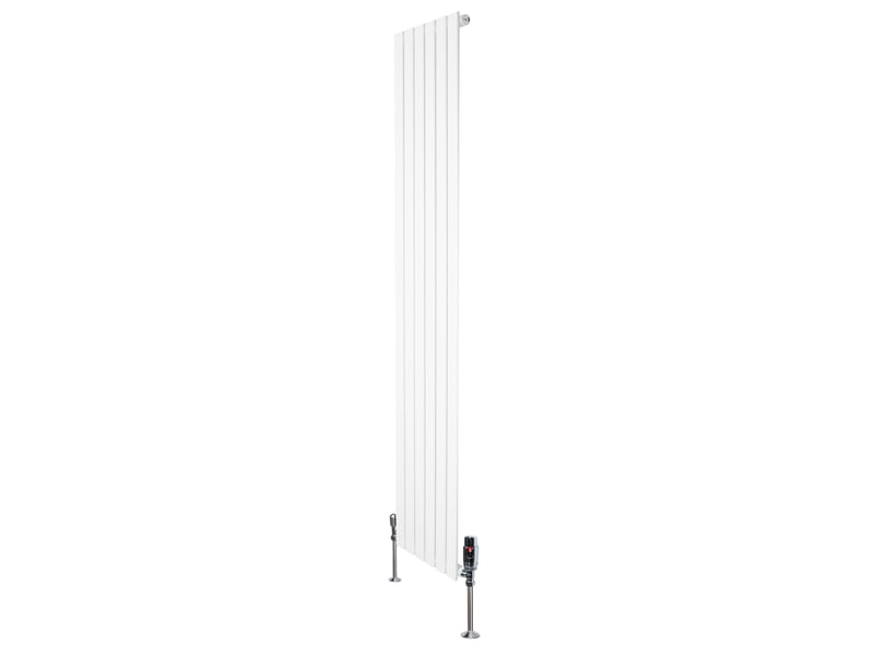 Radiateur plat à 1 colonne & vannes 1800 x 420 mm en acier blanc chauffage centrale moderne verticale monté sur mur cuisine salle de bain [brosse de 40556 - Conforama B