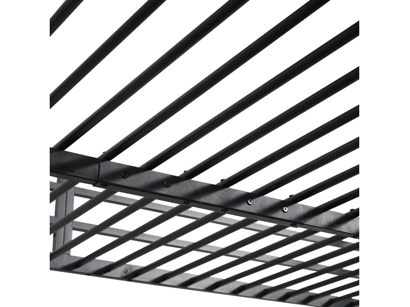  Lit mezzanine 120x200 cm avec bureau intégré, rangement, métal et panneau de particules noir et brun sans matelas  - Conforama E