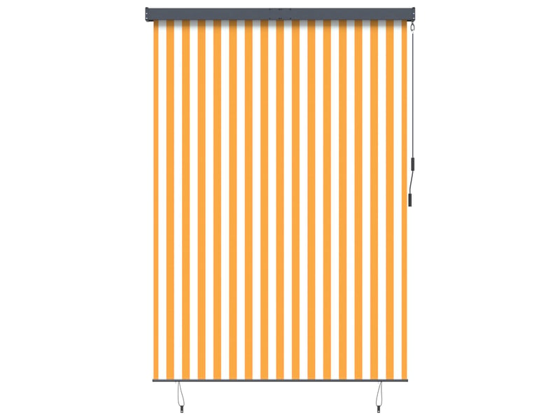  Store enrouleur, store à rouleau blanc et orange 180 x 250 cm tissu et aluminium cf44954  - Conforama A