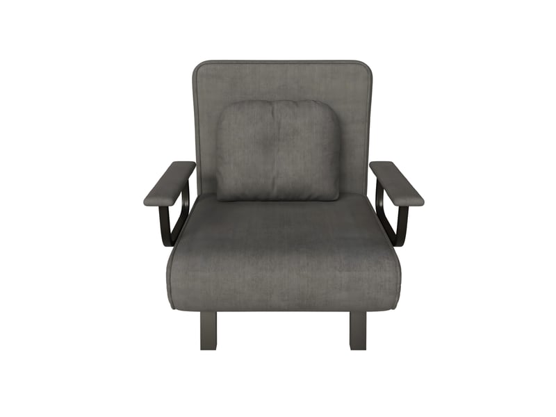  Fauteuil relax inclinable 180°, tissu chenille gris, structure métal  - Conforama D