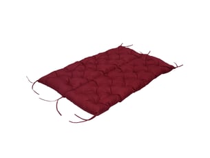 Coussin de banc 150 x 49 x 8 cm – rouge – assise et dossier rembourrés, 6 liens, intérieur et extérieur